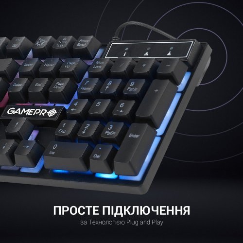 Уцінка клавіатура GamePro GK296 Black (Пошкоджено пакування, 895940) купити в Україні | Telemart фото