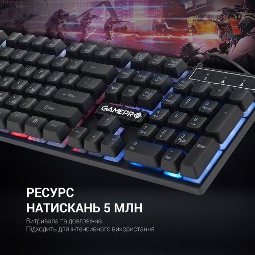 Уцінка клавіатура GamePro GK296 Black (Пошкоджено пакування, 895940) купити в Україні | Telemart фото