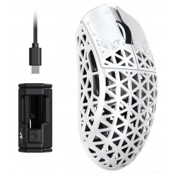 Уцінка миша Attack Shark R5 Ultra Wireless (AS-6972792470924-W) White (Розкрита упаковка, 895957) / 42000 DPI / 125/250/500/1000/2000/4000/8000 Гц / Pixart