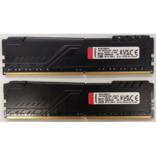 Озп Kingston DDR4 16GB (2x8GB) 3200Mhz FURY Beast Black (KF432C16BBK2/16) (Відновлено продавцем, 895968) купити в Україні | Telemart фото