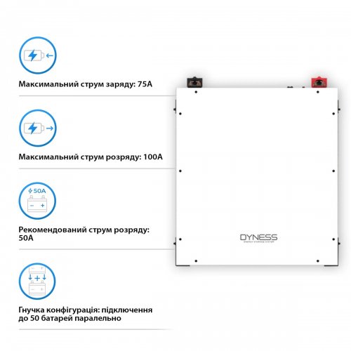 Аккумуляторная батарея Dyness LiFePO4 51.2V 100Ah 5.12 kWh (DL5.0C-H) купить в Украине | Telemart фото