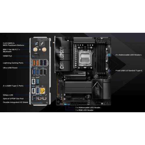 Материнская плата AsRock X870E Challenger WiFi (sAM5, AMD X870E) купить в Украине | Telemart фото