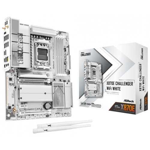 Материнская плата AsRock X870E Challenger WiFi White (sAM5, AMD X870E) купить в Украине | Telemart фото