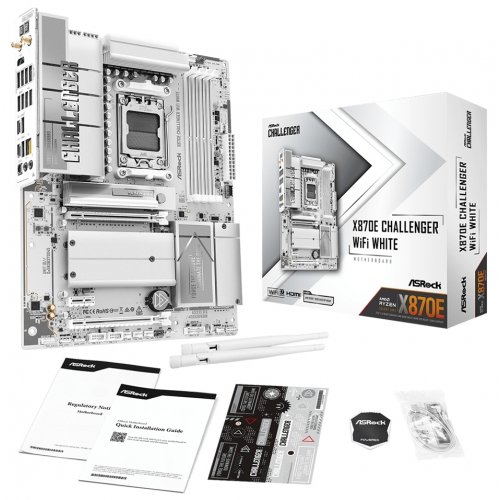 Материнская плата AsRock X870E Challenger WiFi White (sAM5, AMD X870E) купить в Украине | Telemart фото