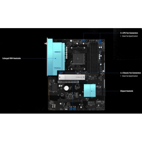 Материнская плата AsRock B550 Rock WiFi (sAM4, AMD B550) купить в Украине | Telemart фото