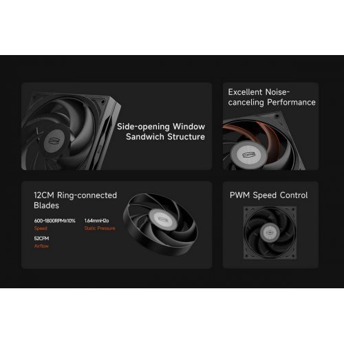 Кулер для корпуса PCCooler FE120 Black купить в Украине | Telemart фото