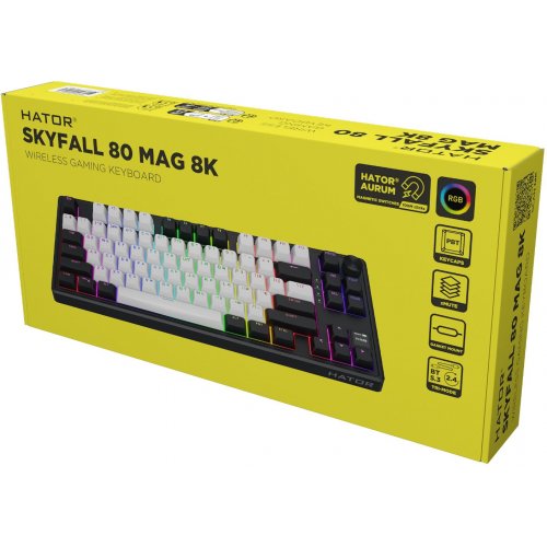 Уценка клавиатура HATOR Skyfall 80 MAG Ultima 8K Aurum Ice Wireless (HTK3880UA) Black/White (Повреждена упаковка, 896238) купить в Украине | Telemart фото