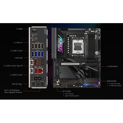 Материнська плата Gigabyte B850 AORUS ELITE X3D (sAM5, AMD B850) купити в Україні | Telemart фото