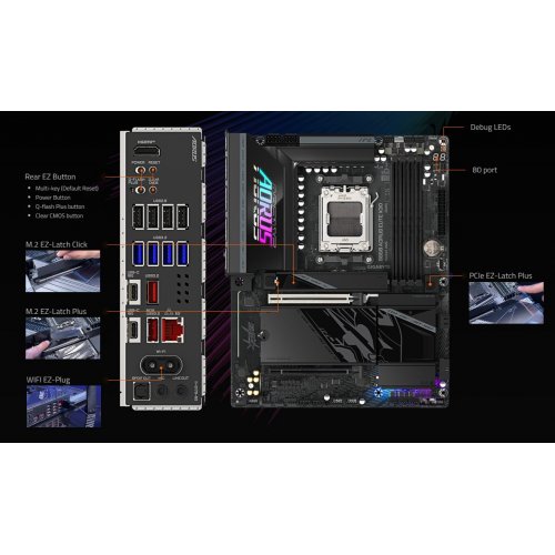 Материнська плата Gigabyte B850 AORUS ELITE X3D (sAM5, AMD B850) купити в Україні | Telemart фото