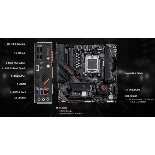 Материнская плата Gigabyte B840M FORCE WIFI6E (sAM5, AMD B840) купить в Украине | Telemart фото