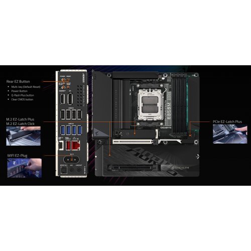 Материнська плата Gigabyte B850M AORUS STEALTH (sAM5, AMD B850) купити в Україні | Telemart фото