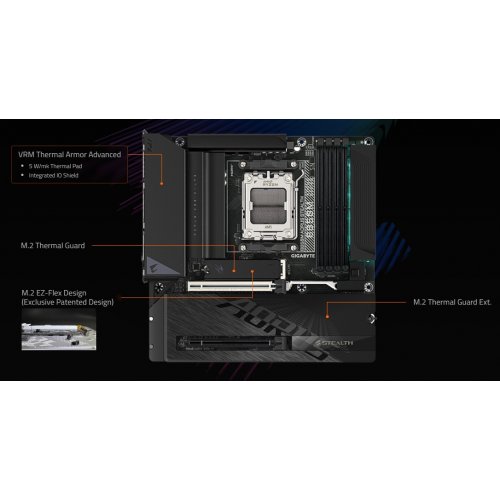 Материнська плата Gigabyte B850M AORUS STEALTH (sAM5, AMD B850) купити в Україні | Telemart фото