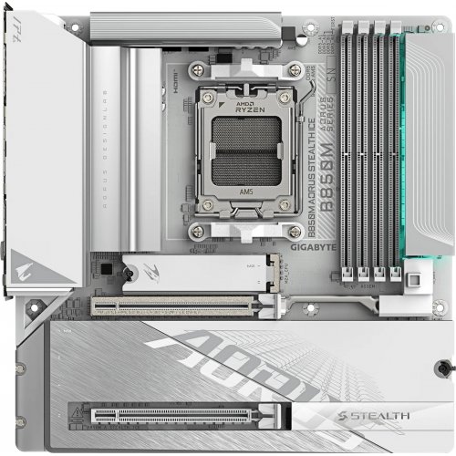 Материнська плата Gigabyte B850M AORUS STEALTH ICE (sAM5, AMD B850) купити в Україні | Telemart фото