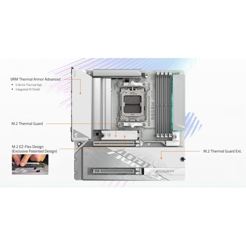 Материнська плата Gigabyte B850M AORUS STEALTH ICE (sAM5, AMD B850) купити в Україні | Telemart фото