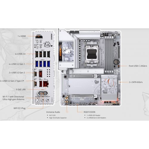 Материнська плата Gigabyte B850 AORUS ELITE-P ICE (sAM5, AMD B850) купити в Україні | Telemart фото