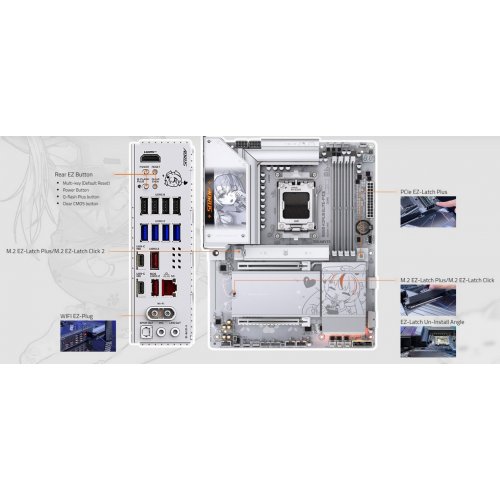Материнська плата Gigabyte B850 AORUS ELITE-P ICE (sAM5, AMD B850) купити в Україні | Telemart фото