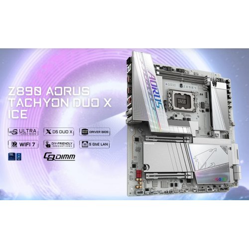 Материнська плата Gigabyte Z890 AORUS TACHYON DUO X ICE (s1851, Intel Z890) купити в Україні | Telemart фото