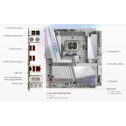 Материнська плата Gigabyte Z890 AORUS TACHYON DUO X ICE (s1851, Intel Z890) купити в Україні | Telemart фото