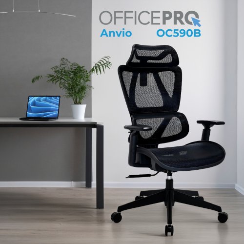 Офисное кресло OfficePro Anvio OC590 Black купить в Украине | Telemart фото