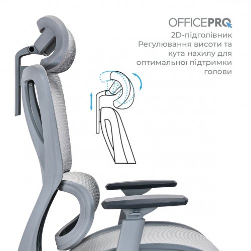 Офисное кресло OfficePro Anvio OC590 Grey купить в Украине | Telemart фото