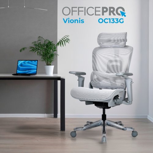 Офисное кресло OfficePro Vionis OC133 Grey купить в Украине | Telemart фото