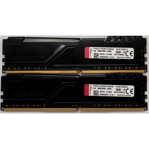 Озп HyperX DDR4 16GB (2x8GB) 3200Mhz Fury Black (HX432C16FB3K2/16) (Відновлено продавцем, 896672) купити в Україні | Telemart фото