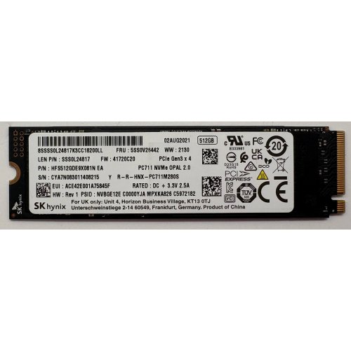 Ssd-диск Hynix PC711 TLC 512GB M.2 (2280 PCIE) (HFS512GDE9X081N) (Восстановлено продавцом, 896852) купить в Украине | Telemart фото