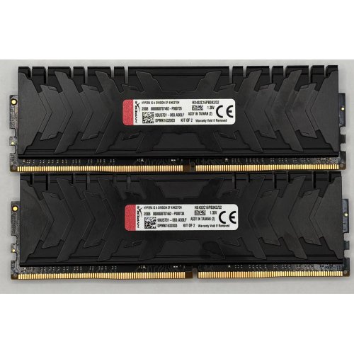 Озп HyperX DDR4 32GB (2x16GB) 3200Mhz Predator (HX432C16PB3K2/32) (Відновлено продавцем, 896861) купити в Україні | Telemart фото