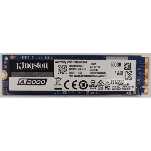 Ssd-диск Kingston A2000 3D NAND 500GB M.2 (2280 PCI-E) NVMe x4 (SA2000M8/500G) (Восстановлено продавцом, 897040) купить в Украине | Telemart фото