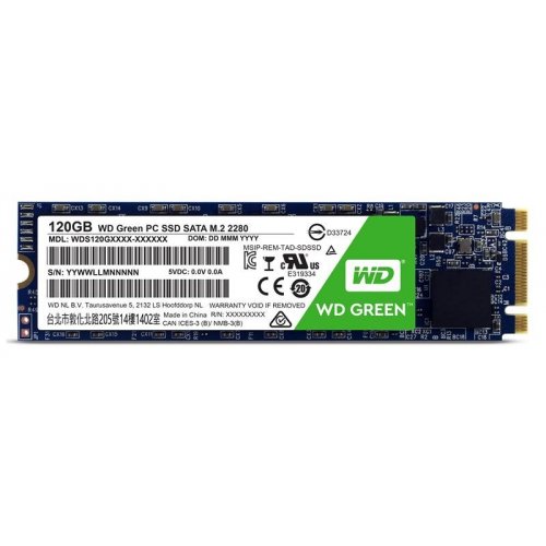 Ssd-диск Western Digital Green TLC 120GB M.2 (2280 SATA) (WDS120G2G0B) (Восстановлено продавцом, 897054) купить в Украине | Telemart фото