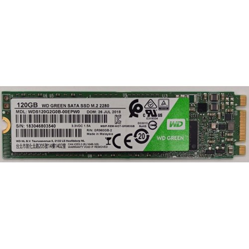 Ssd-диск Western Digital Green TLC 120GB M.2 (2280 SATA) (WDS120G2G0B) (Восстановлено продавцом, 897054) купить в Украине | Telemart фото
