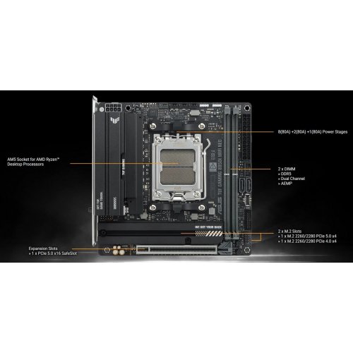 Материнська плата Asus TUF GAMING B850I WIFI NEO (sAM5, AMD B850) купити в Україні | Telemart фото