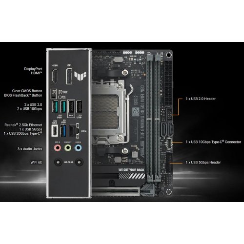 Материнська плата Asus TUF GAMING B850I WIFI NEO (sAM5, AMD B850) купити в Україні | Telemart фото