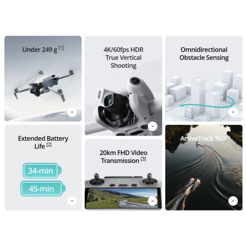 Квадрокоптер DJI Mini 4 Pro Fly More Combo with RC-2 (CP.MA.00000735.01) купить в Украине | Telemart фото