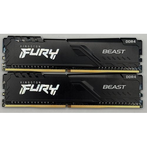 Озу Kingston DDR4 16GB (2x8GB) 3200Mhz FURY Beast Black (KF432C16BBK2/16) (Восстановлено продавцом, 897737) купить в Украине | Telemart фото