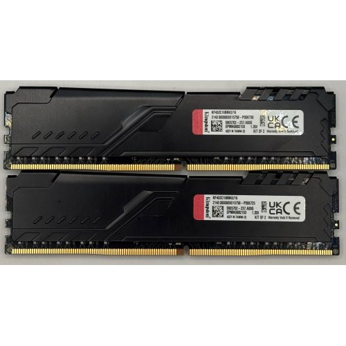 Озу Kingston DDR4 16GB (2x8GB) 3200Mhz FURY Beast Black (KF432C16BBK2/16) (Восстановлено продавцом, 897737) купить в Украине | Telemart фото