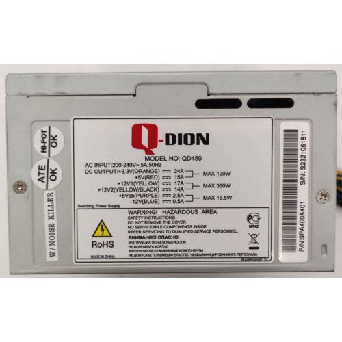 Блок питания FSP Qdion 450W (QD450) (Восстановлено продавцом, 897741) купить в Украине | Telemart фото