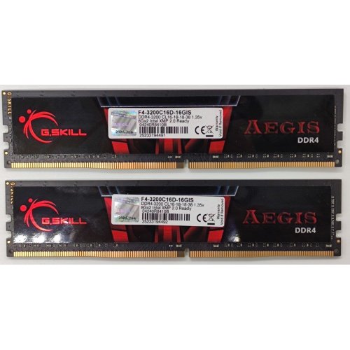 Озу G.Skill DDR4 16GB (2x8GB) 3200Mhz Aegis (F4-3200C16D-16GIS) (Восстановлено продавцом, 897752) купить в Украине | Telemart фото