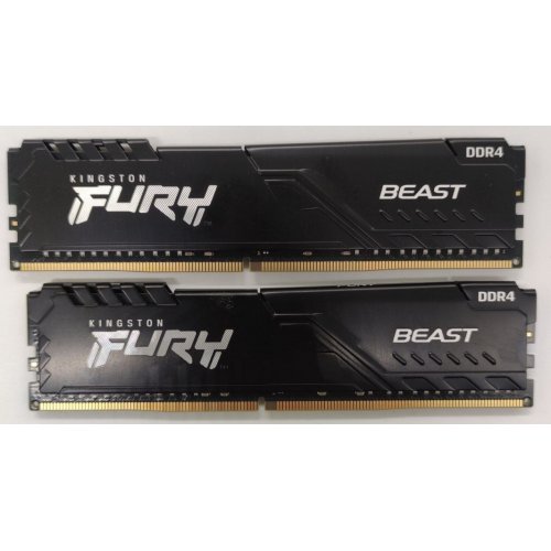 Озу Kingston DDR4 32GB (2x16GB) 3200Mhz FURY Beast Black (KF432C16BB1K2/32) (Восстановлено продавцом, 897778) купить в Украине | Telemart фото