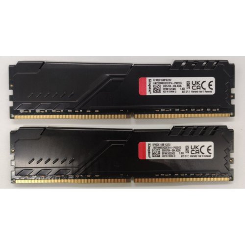 Озу Kingston DDR4 32GB (2x16GB) 3200Mhz FURY Beast Black (KF432C16BB1K2/32) (Восстановлено продавцом, 897778) купить в Украине | Telemart фото