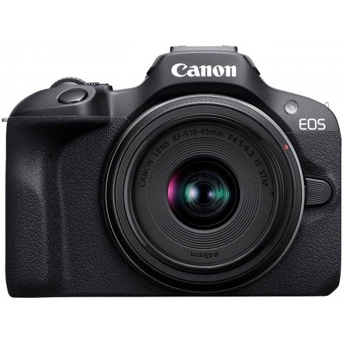 Бездзеркальний фотоапарат Canon EOS R100 Travel Kit (RF-S 18-45mm) IS STM (6052C074) Black купити в Україні | Telemart фото