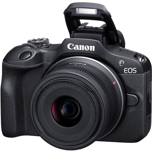 Бездзеркальний фотоапарат Canon EOS R100 Travel Kit (RF-S 18-45mm) IS STM (6052C074) Black купити в Україні | Telemart фото