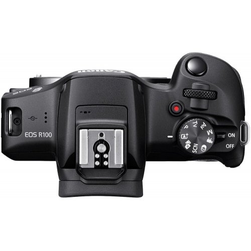 Бездзеркальний фотоапарат Canon EOS R100 Travel Kit (RF-S 18-45mm) IS STM (6052C074) Black купити в Україні | Telemart фото
