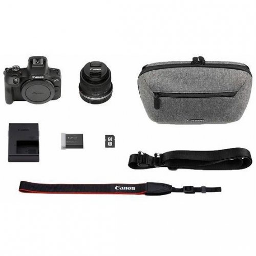 Бездзеркальний фотоапарат Canon EOS R100 Travel Kit (RF-S 18-45mm) IS STM (6052C074) Black купити в Україні | Telemart фото