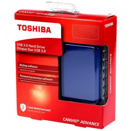 Купить Внешний HDD Toshiba Canvio Advance 1TB (HDTC910EL3AA) Blue - цена в Харькове, Киеве, Днепре, Одессе
в интернет-магазине Telemart фото