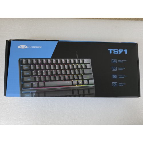 Уценка клавиатура MageGee TS91 RGB (6971969727502-UA) Black/White (Повреждена упаковка, 897996) купить в Украине | Telemart фото