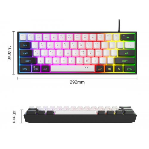 Уценка клавиатура MageGee TS91 RGB (6971969727502-UA) Black/White (Вскрытая упаковка, 898007) купить в Украине | Telemart фото