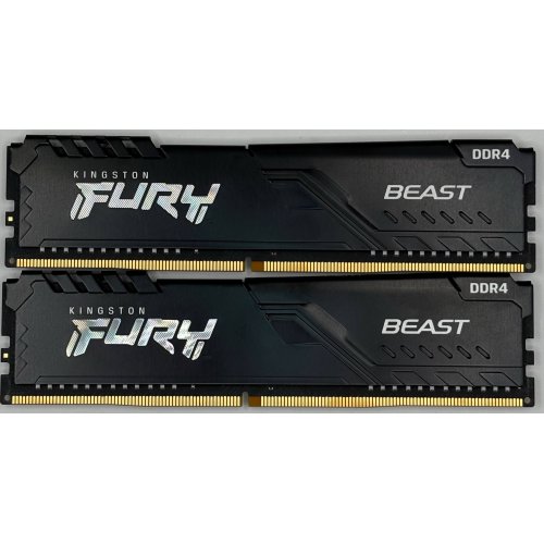 Озу Kingston DDR4 16GB (2x8GB) 3200Mhz FURY Beast Black (KF432C16BBK2/16) (Восстановлено продавцом, 898022) купить в Украине | Telemart фото
