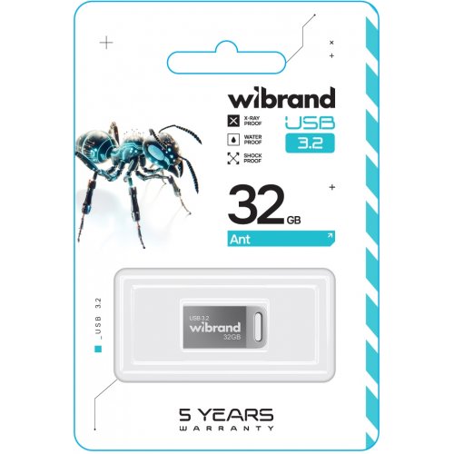 Накопичувач Wibrand Ant 32GB USB 3.2 Gen1 (WI3.2/AN32M4S) Silver купити в Україні | Telemart фото
