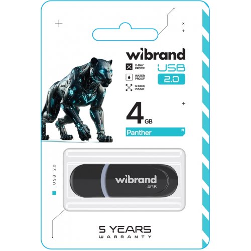 Накопитель Wibrand Panther 4GB USB 2.0 (WI2.0/PA4P2B) Black купить в Украине | Telemart фото